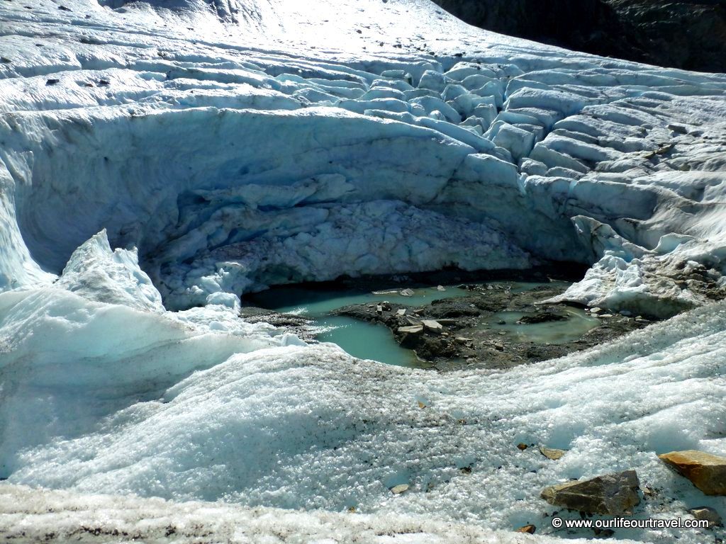A hole inside the glacier