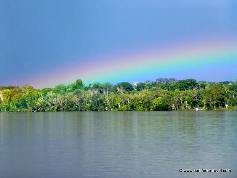 Rainbow over Amazon. Tabatinga - Manaus boat ride