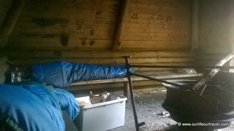 Sleeping in a Lapp hut during autumn in Finland