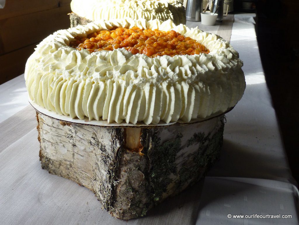 wedding finnish lapland urho kekkoken national park lakka cake food cloudberry