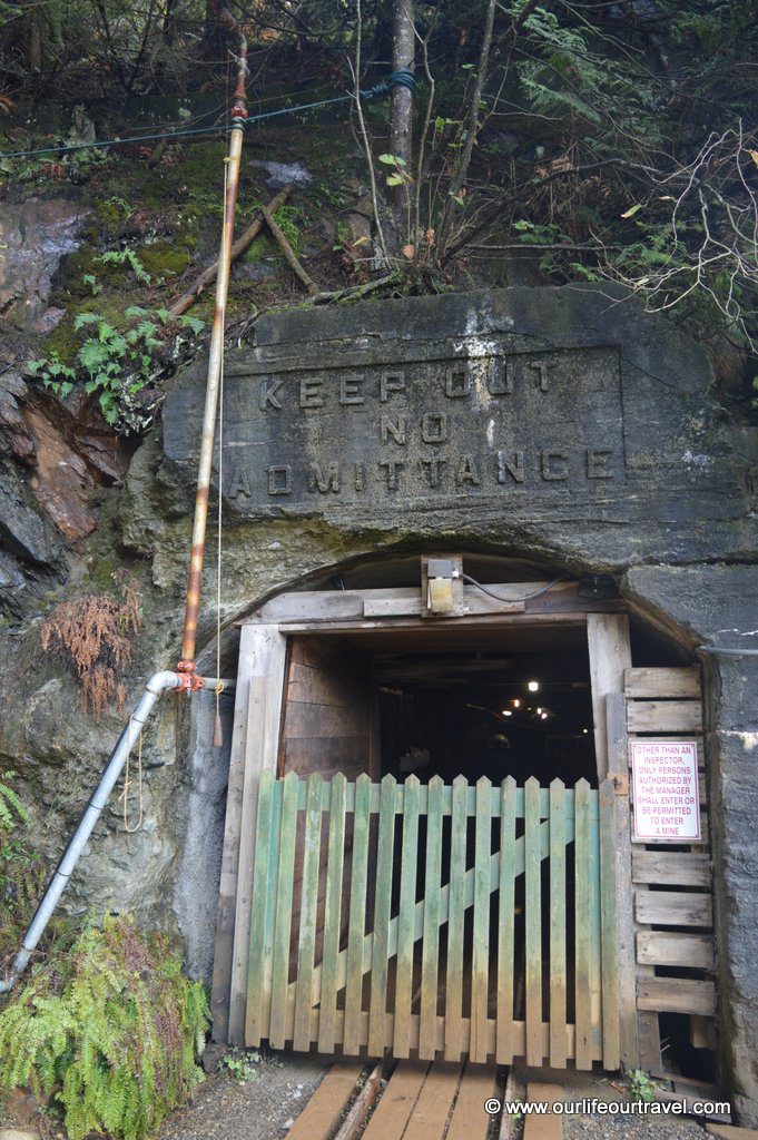 Exit of the mine tunnel with the emergency whistle