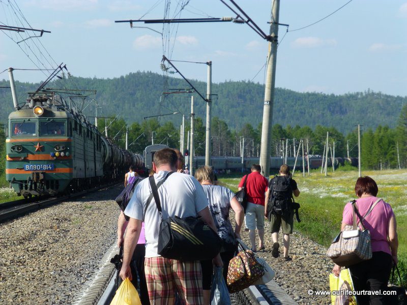 Derailed train, Trans Siberian Railway