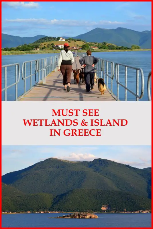 Wetlands, island, ruins and abandoned places around Prespa lakes in Greece.