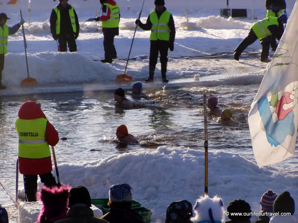Ice swimming championship Joensuu Finland