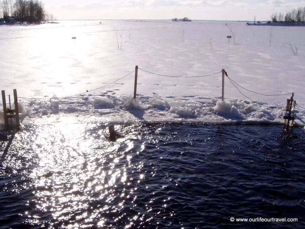 Ice swimming, Joensuu Finland