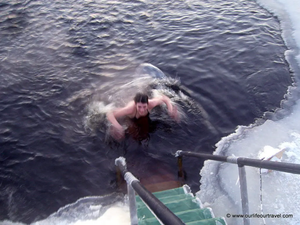 Ice swimming, Joensuu Finland