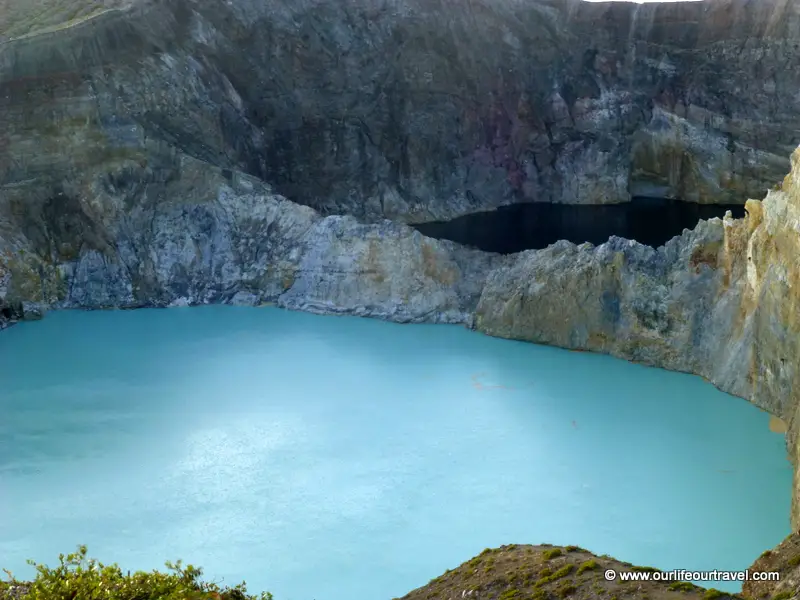 The colorful lakes: Tiwu Ko'o Fai Nuwa Muri (Lake of Young Men and Maidens) and Tiwu Ata Polo (Bewitched or Enchanted Lake) Kelimutu Lakes, Flores, Indonesia