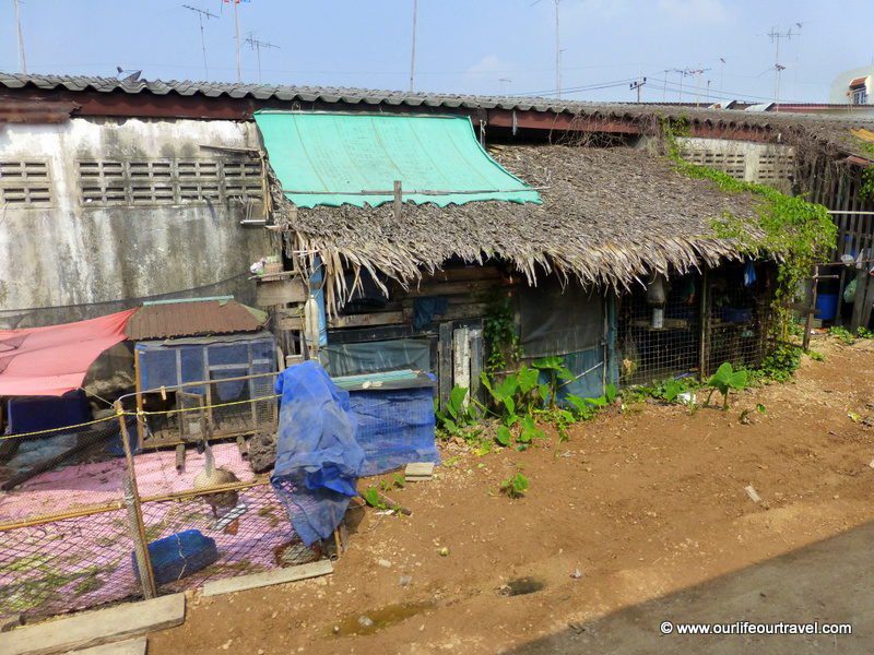 We passed several poor(er) villages on the way to Maeklong Train Market - Bangkok, Thailand