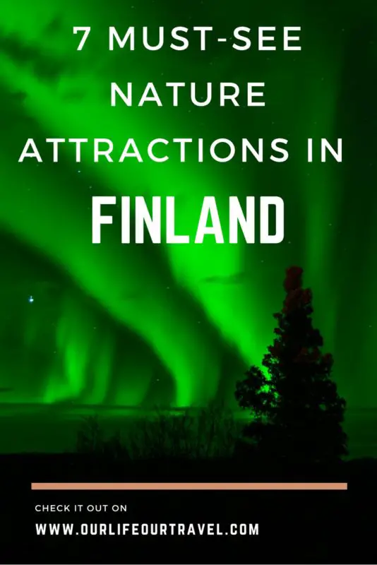 Nature attractions in Finland: northen lights (Aurora Borealis)