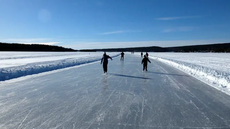 Ice skating in Dalarna, Sweden