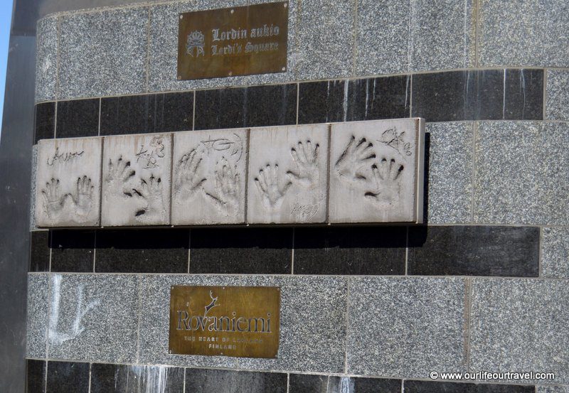 Hand prints of the band at Lordi Square Rovaniemi, Finland