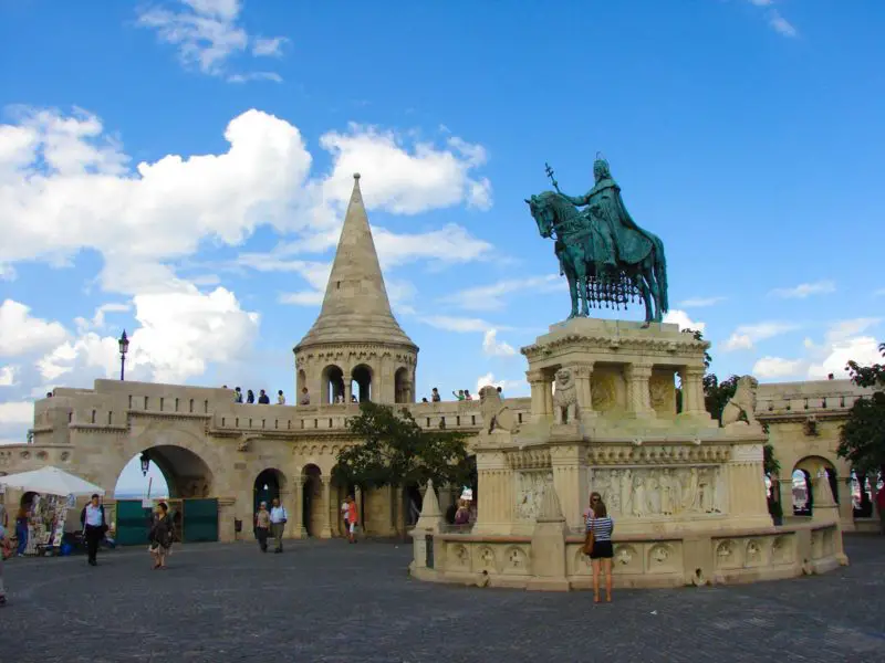 Trinity Square and Bela the third Statue in Budapest