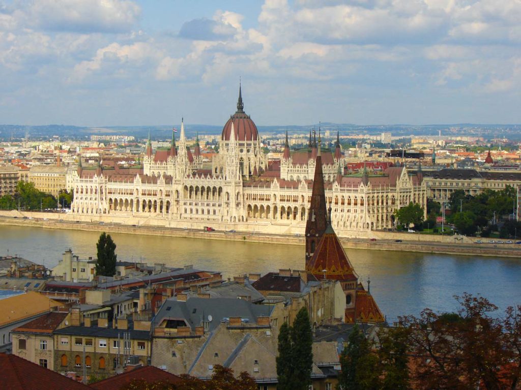 Budapest and the Parliament on the shore of Danube
