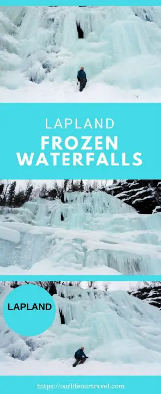 Korouoma Canyon and hike to the Frozen Waterfalls in Lapland. Day trip from Rovaniemi Finland to the Korouoma Korouoma Nature Reserve #finland #lapland #korouoma #daytrip #rovaniemi