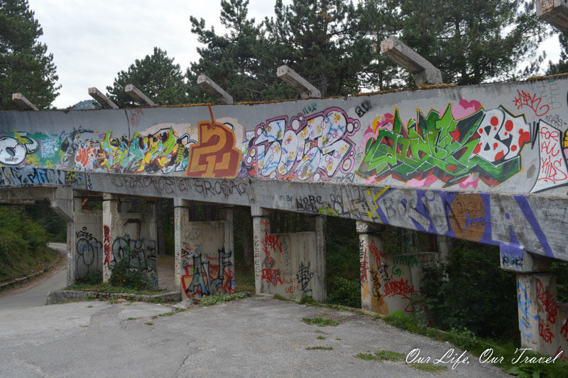 The abandoned bob sleigh track in Sarajevo