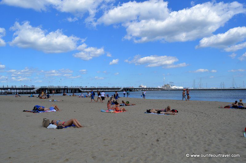 Beaches on the Baltic Sea in Gdansk Bay in Poland