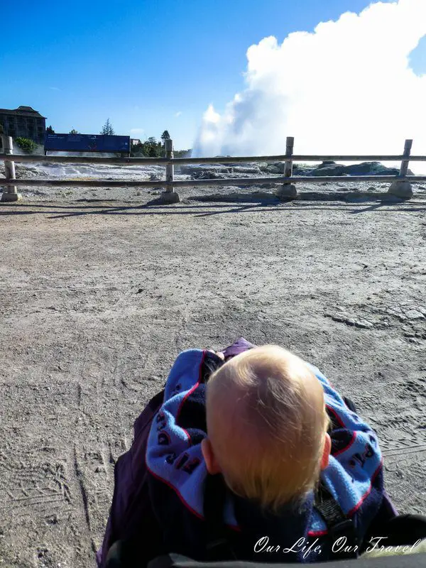 Rotorua Geysers and our toddler