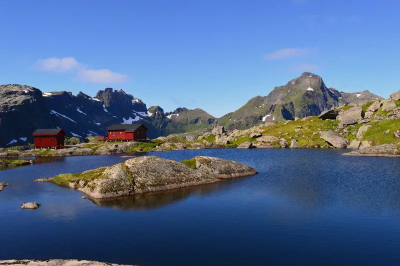 Sunny hiking around A, Norway.