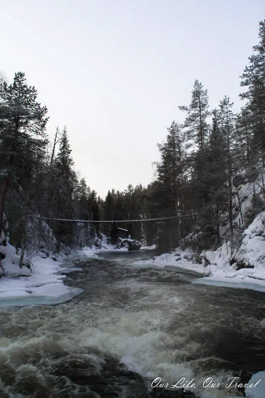 The famous suspension bridge in Oulanka national Park