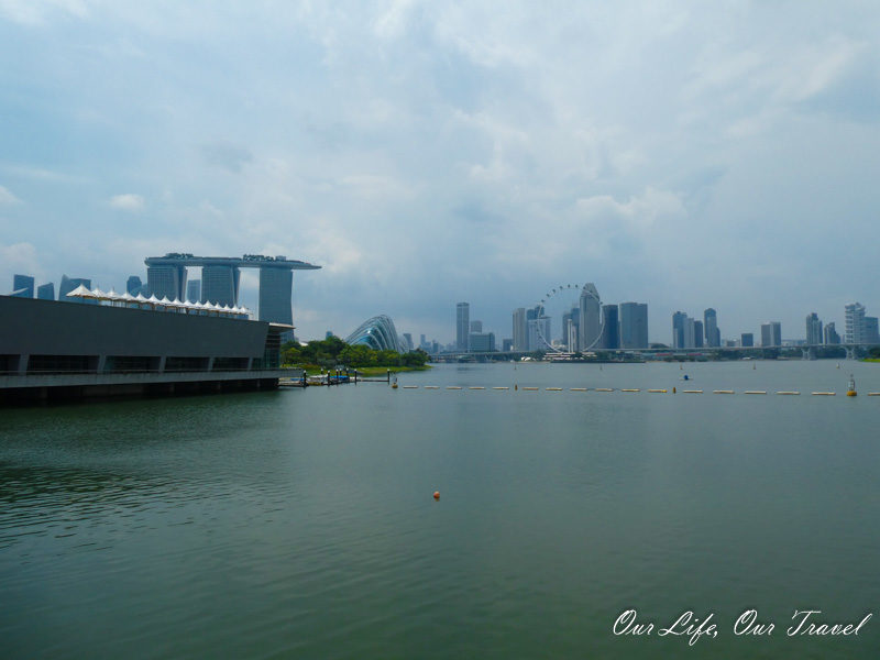 On the top of the Marina Barrage in Singapore.