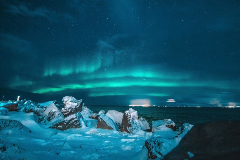 sarki fény reykjavik izland iceland northern lights