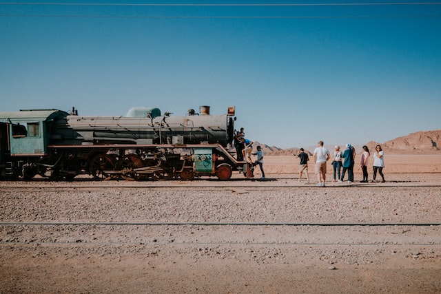 Remains of the Hejaz Railway (The Ottoman Railway) seen in Wadi Rum